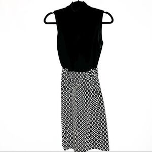 Milly | Black Diamond Pattern Skirt Dress